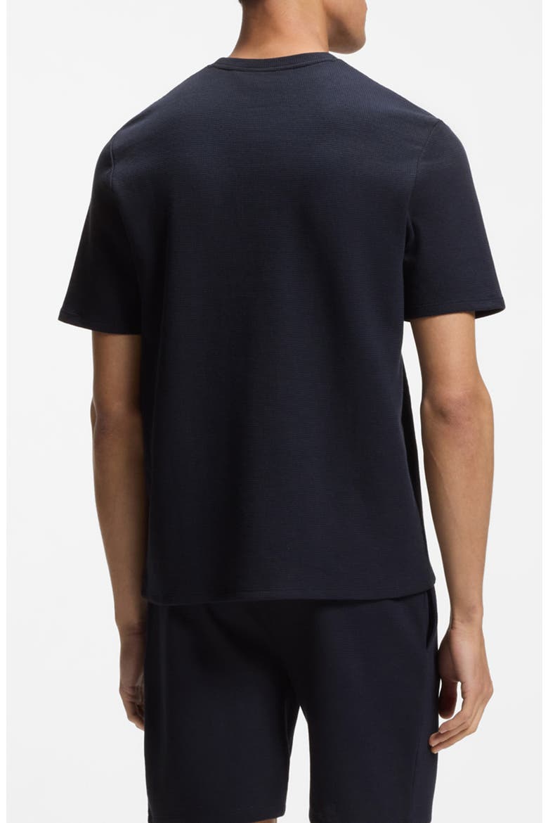 Waffle Crewneck Pajama T-Shirt, Alternate, color, DARK BLUE