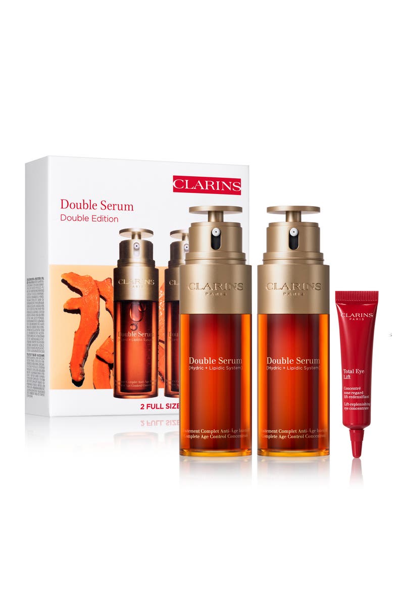 Clarins Double Serum Firming & Smoothing Anti-Aging Concentrate Set $310 Value, Main, color,