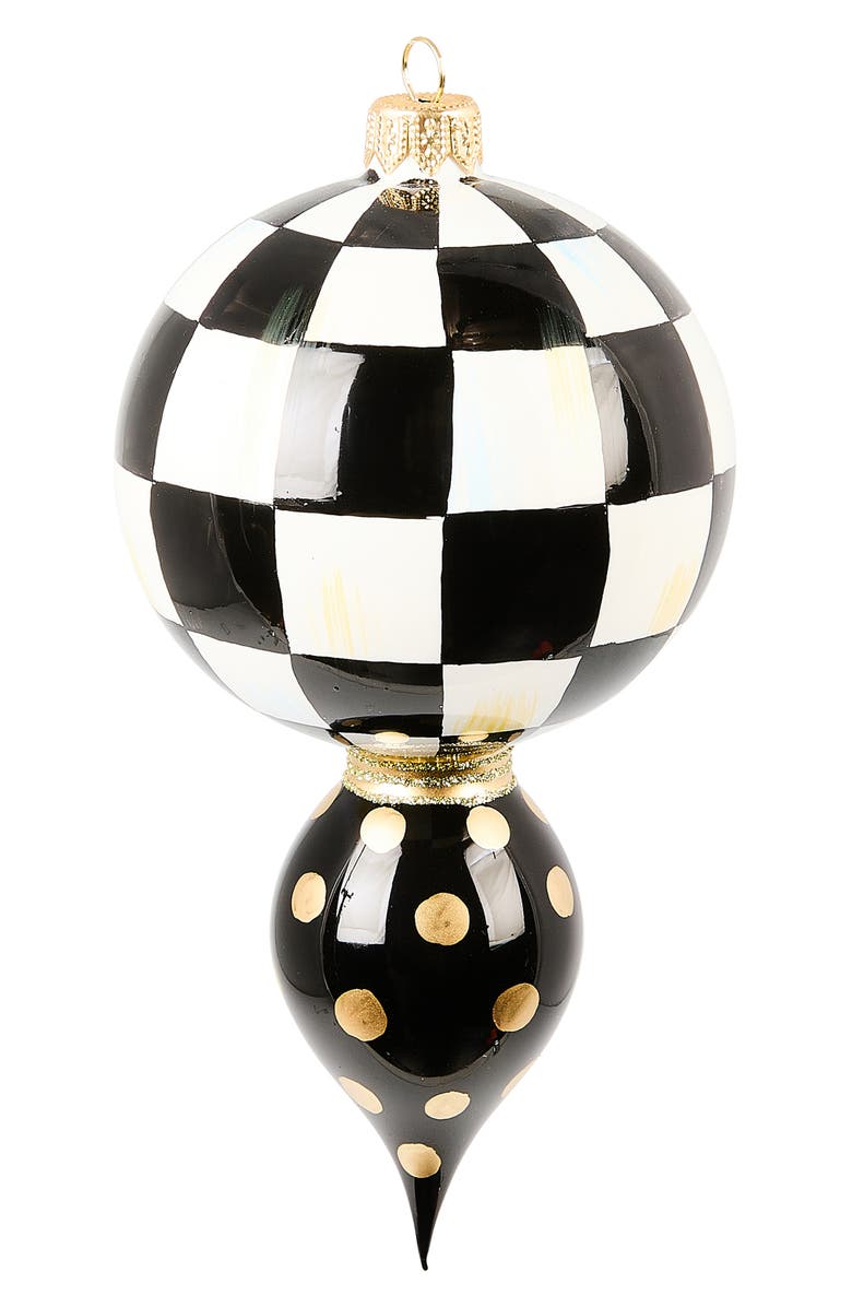 MACKENZIE CHILDS Courtly Noel Drop Glass Ornament, Main, color, Courtly