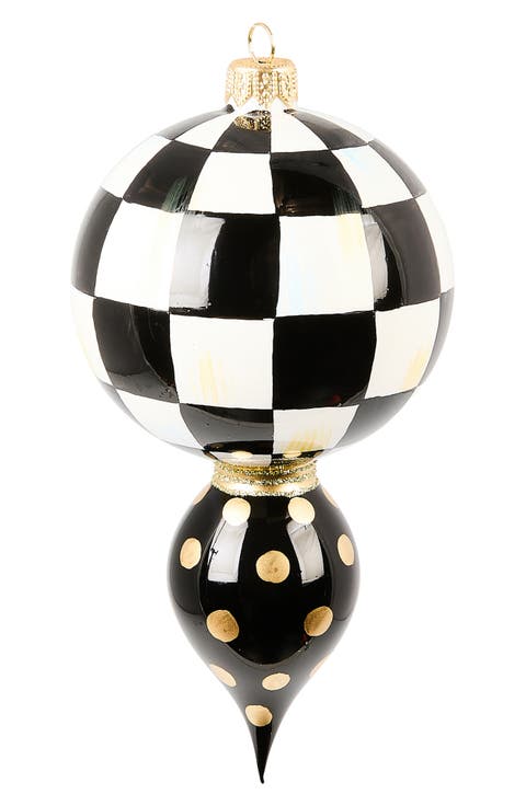 Courtly Noel Drop Glass Ornament