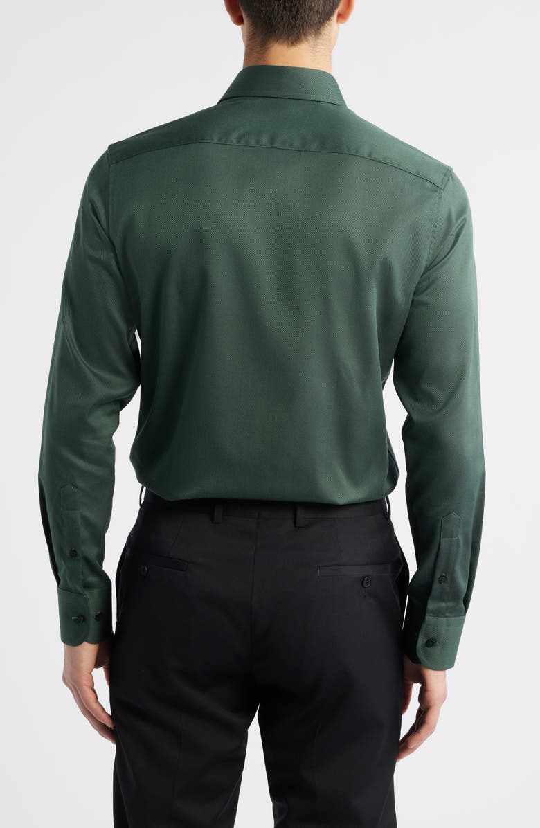 1863 by Eterna Slim Fit Solid Non-Iron Cotton Dobby Dress Shirt, Alternate, color, Dark Green