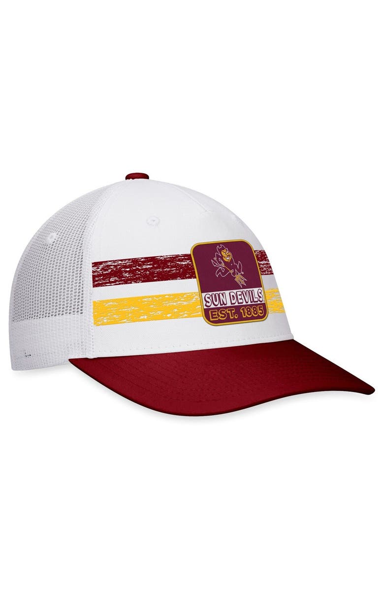 TOP OF THE WORLD Men's Top of the World White/Maroon Arizona State Sun Devils Retro Fade Snapback Hat, Alternate, color, White