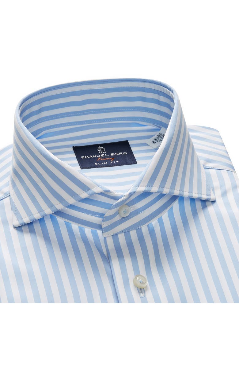 Emanuel Berg Slim Fit Poplin Sport Shirt, Alternate, color, Blue