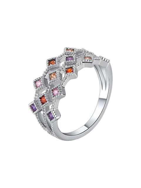 Cubic Zirconia Multicolor Ring