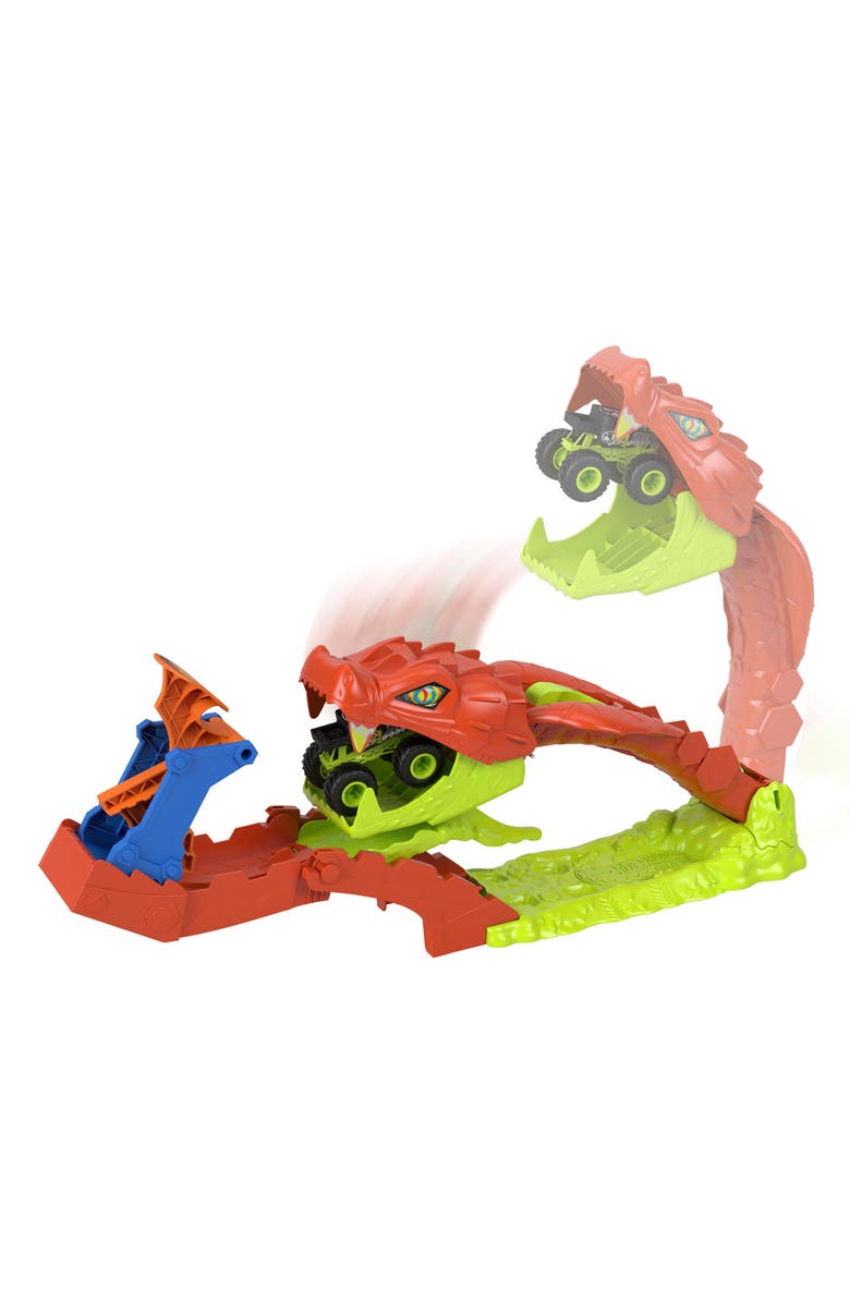 Hot Wheels Snake Slam Takedown<sup>™</sup> Toy Set & 1 Bone Shaker<sup>™</sup> Toy Truck in 1:64 Scale, Alternate, color,