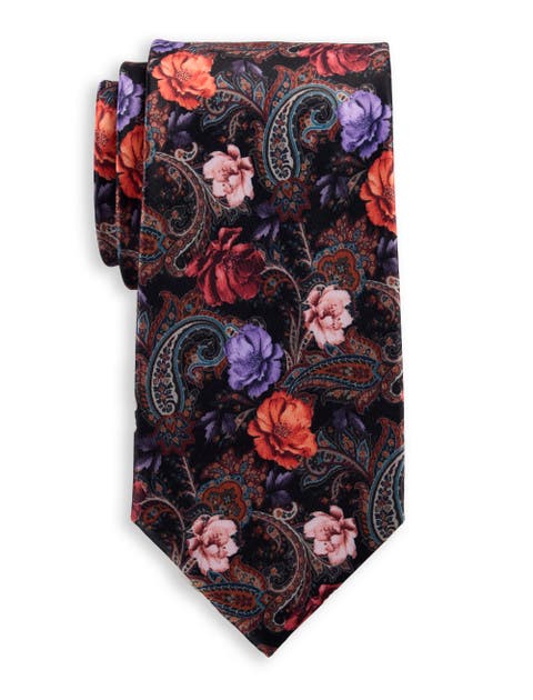 Big & Tall Printed Floral Paisley Tie