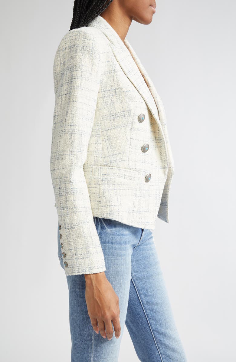 L'AGENCE Brooke Double Breasted Tweed Blazer, Alternate, color,