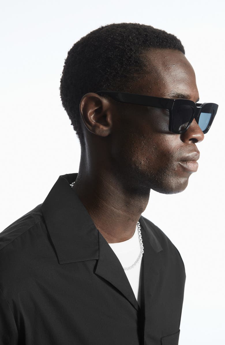 COS Regular Fit Short Sleeve Button-Up Utility Shirt, Alternate, color, Black Dark Match With Montagu