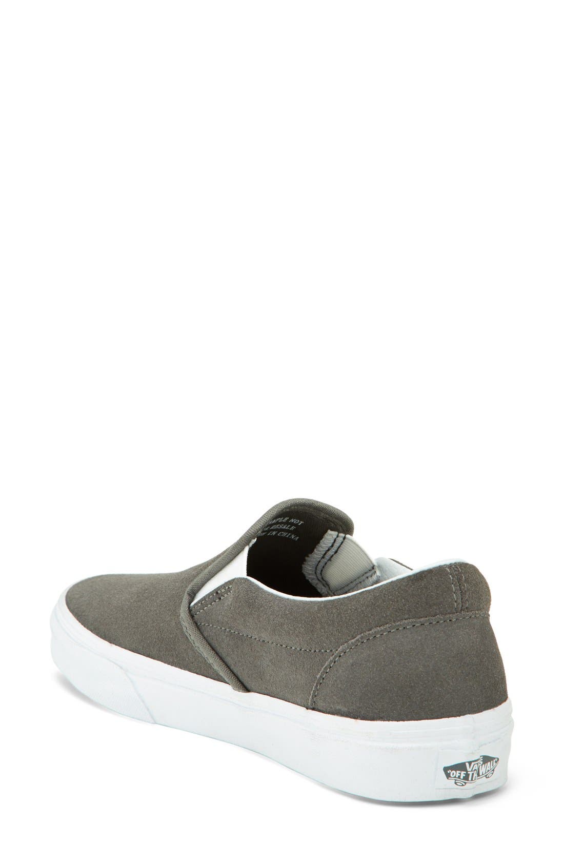 Suede Slip-On Sneaker, Alternate, color, SUEDE PEWTER/ TRUE WHITE
