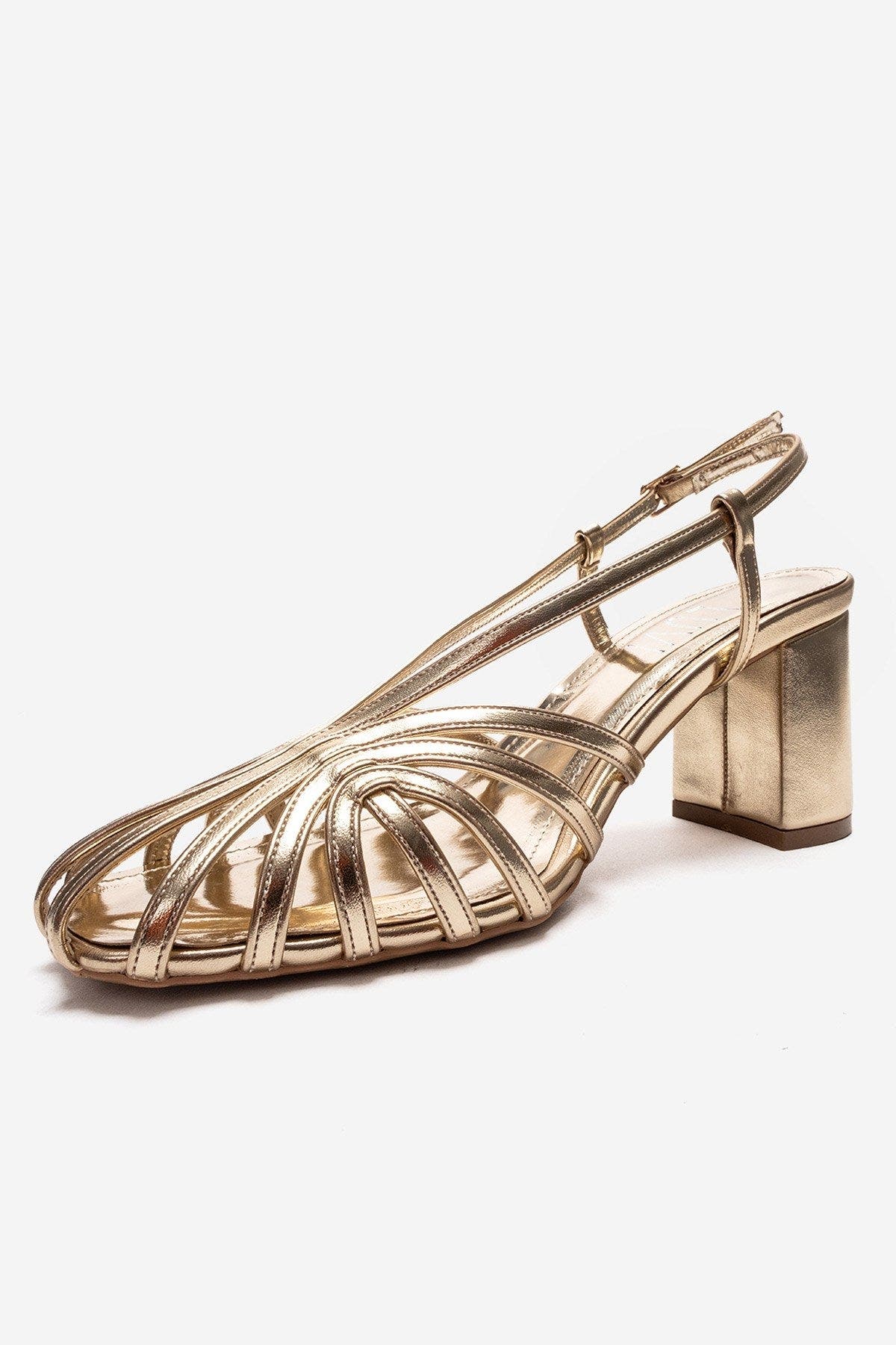 Prologue Shoes Wilda Block Heel Sandal, Alternate, color, Gold