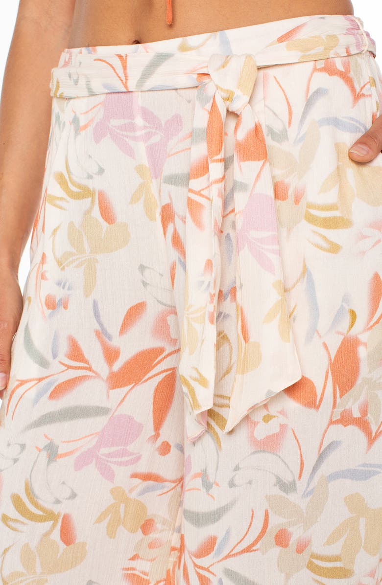 Roxy On the Road Floral Wide Leg Pants, Alternate, color, Parchment