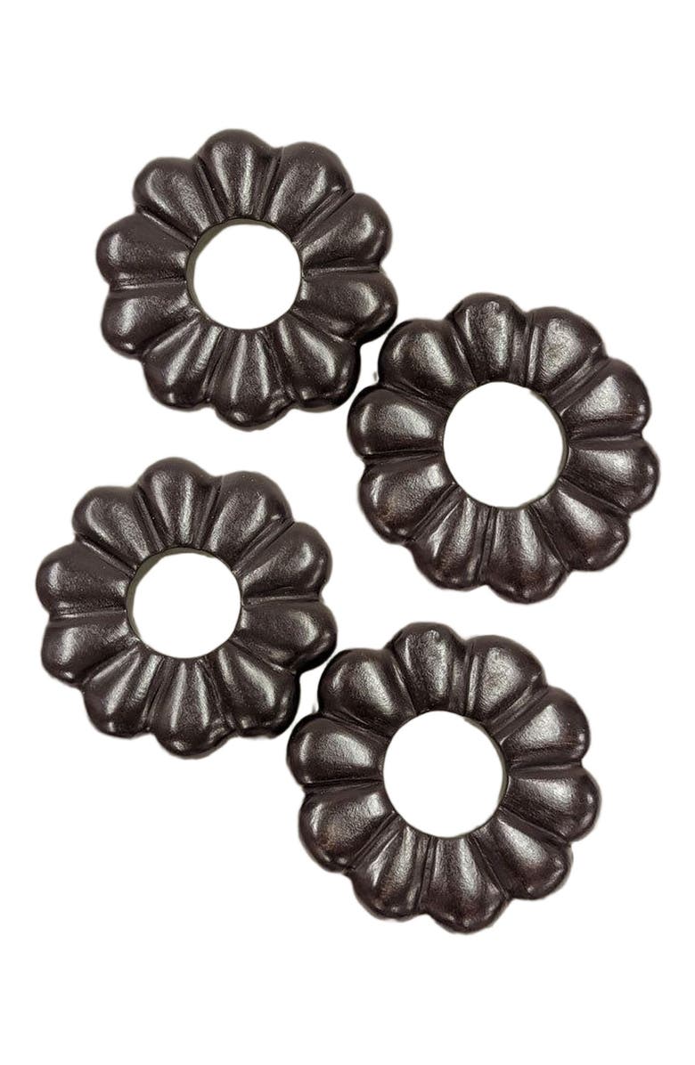 indego africa Isa Napkin Rings - Set of 4, Main, color, Black