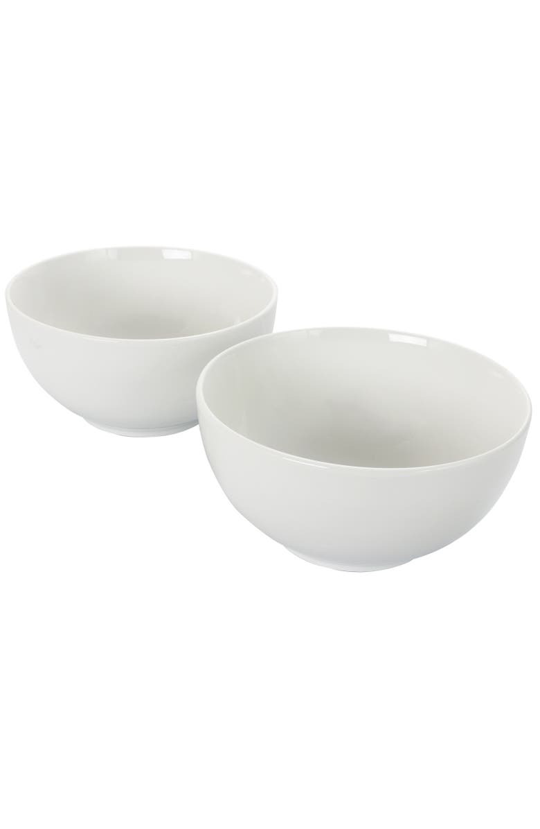 Gibson Home 2 Piece 7 Inch Ceramic All-Purpose Round Bowl Set, Alternate, color, White