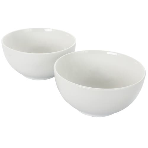 Gibson Home 2 Piece 7 Inch Ceramic All-purpose Round Bowl Set In White