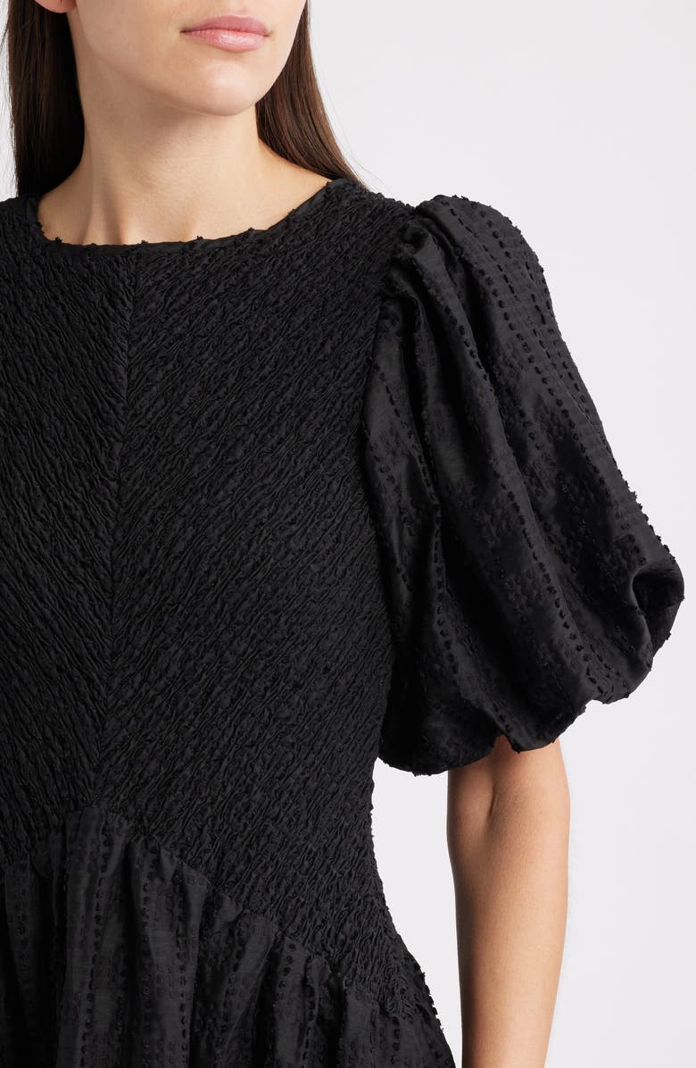 CIEBON Tahia Textured Midi Dress, Alternate, color, Black