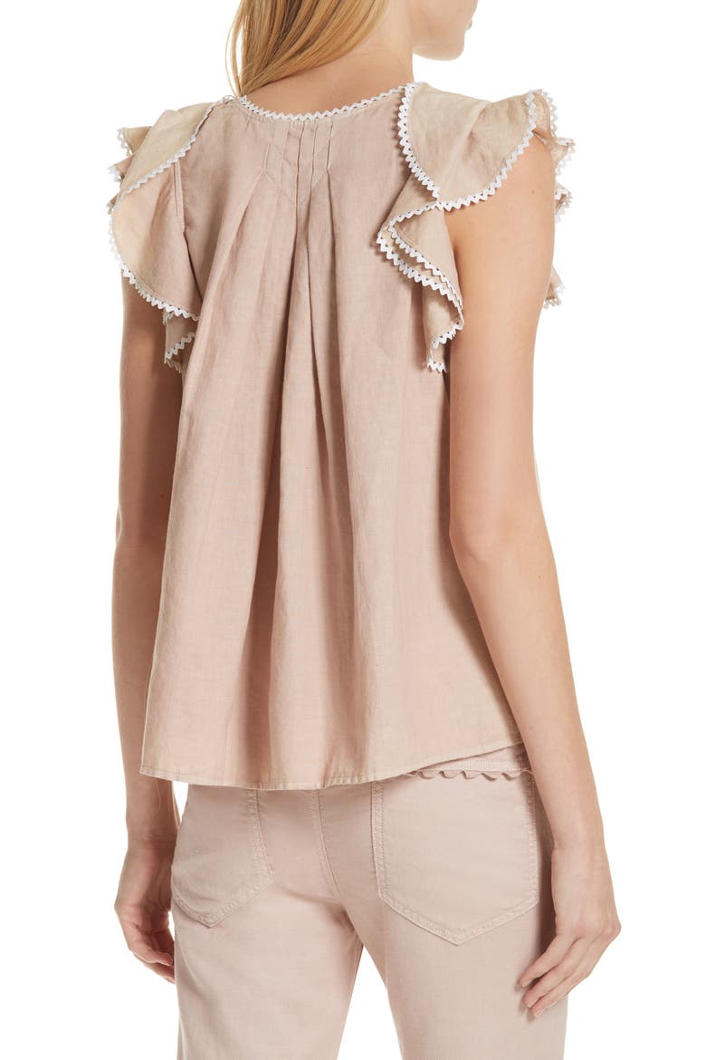 The Tulip Linen & Cotton Top, Alternate, color, BLUSH