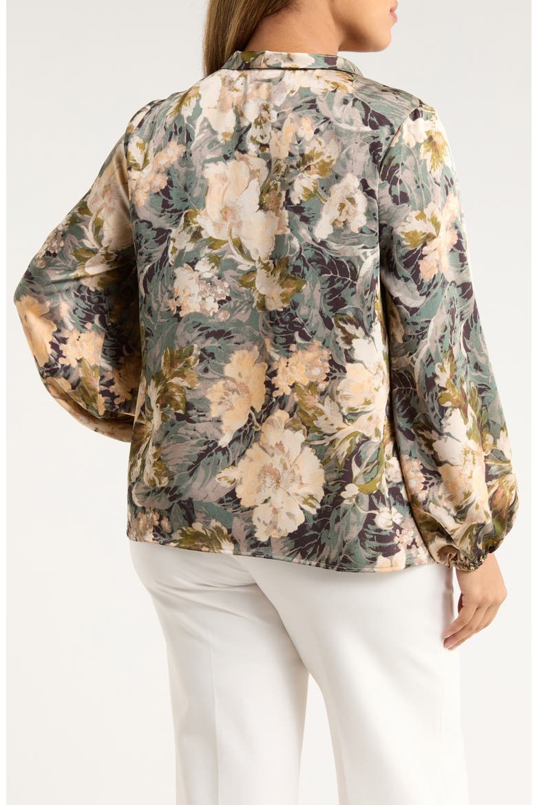 Print Tie Neck Top, Alternate, color, BLUSH SAGE MULTI