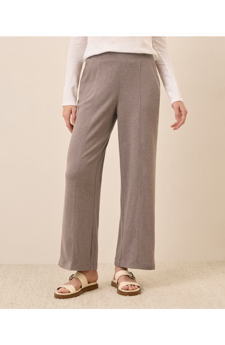 Pact Organic Cotton Airplane Pintuck Wide Leg Pant, Main, color, Deep Taupe Heather