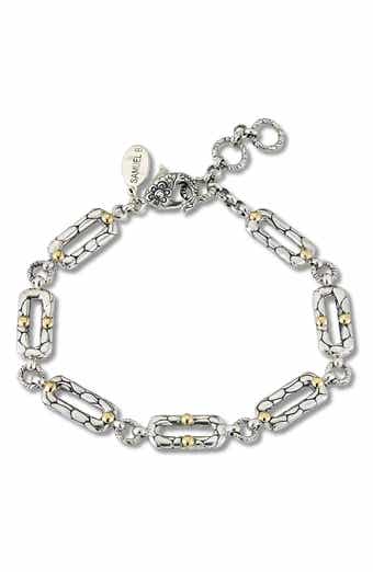 SAMUEL B. Sterling Silver & 18K Yellow Gold Paperclip Bracelet