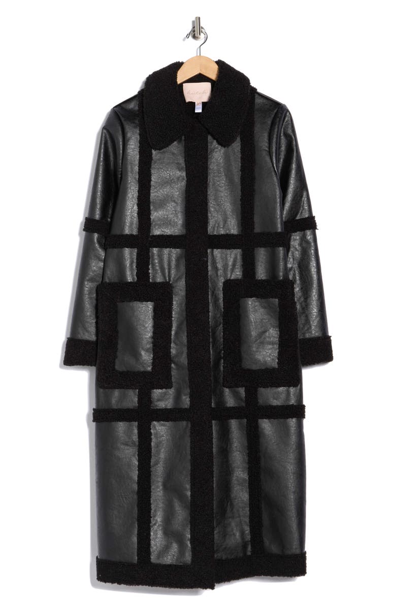 Hutch Ozzie Faux Shearling Trim Coat, Alternate, color, Black