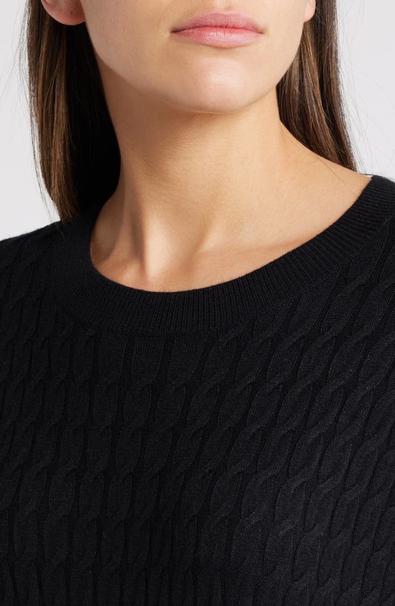 Treasure & Bond Cable Stitch Long Sleeve Midi Sweater Dress, Alternate, color,