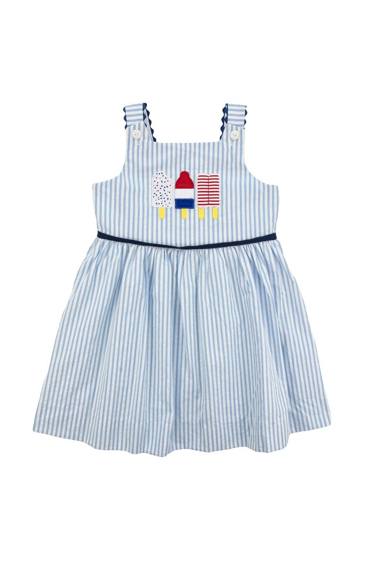 Florence Eiseman Seersucker Dress With Popscicles, Main, color, Light Blue
