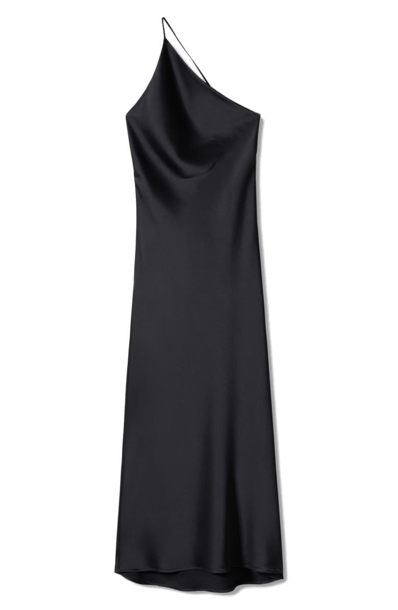 MANGO One-Shoulder Satin Slipdress, Alternate, color,