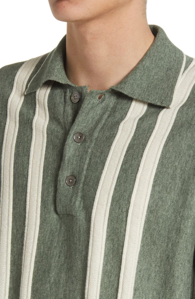Wood Wood Cooper Stripe Merino Wool Polo Sweater, Alternate, color, 
