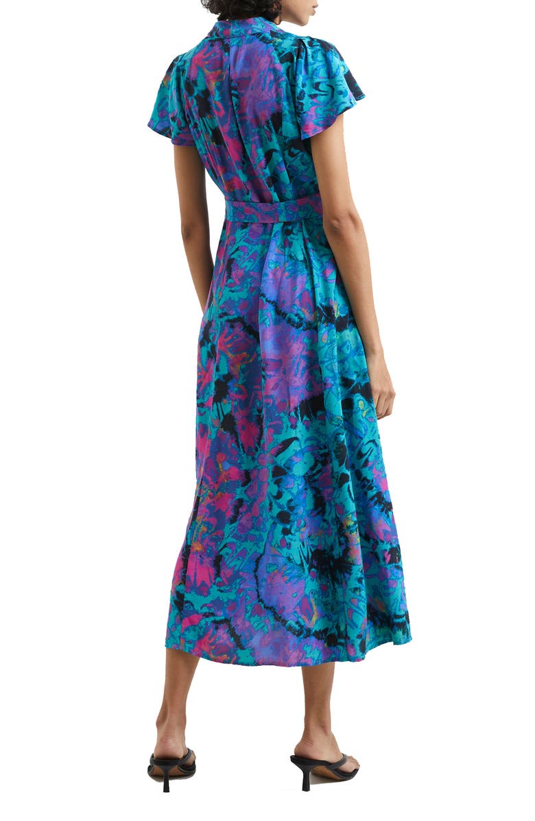 French Connection Gabriella Delph Belted Flutter Sleeve Dress, Alternate, color, 