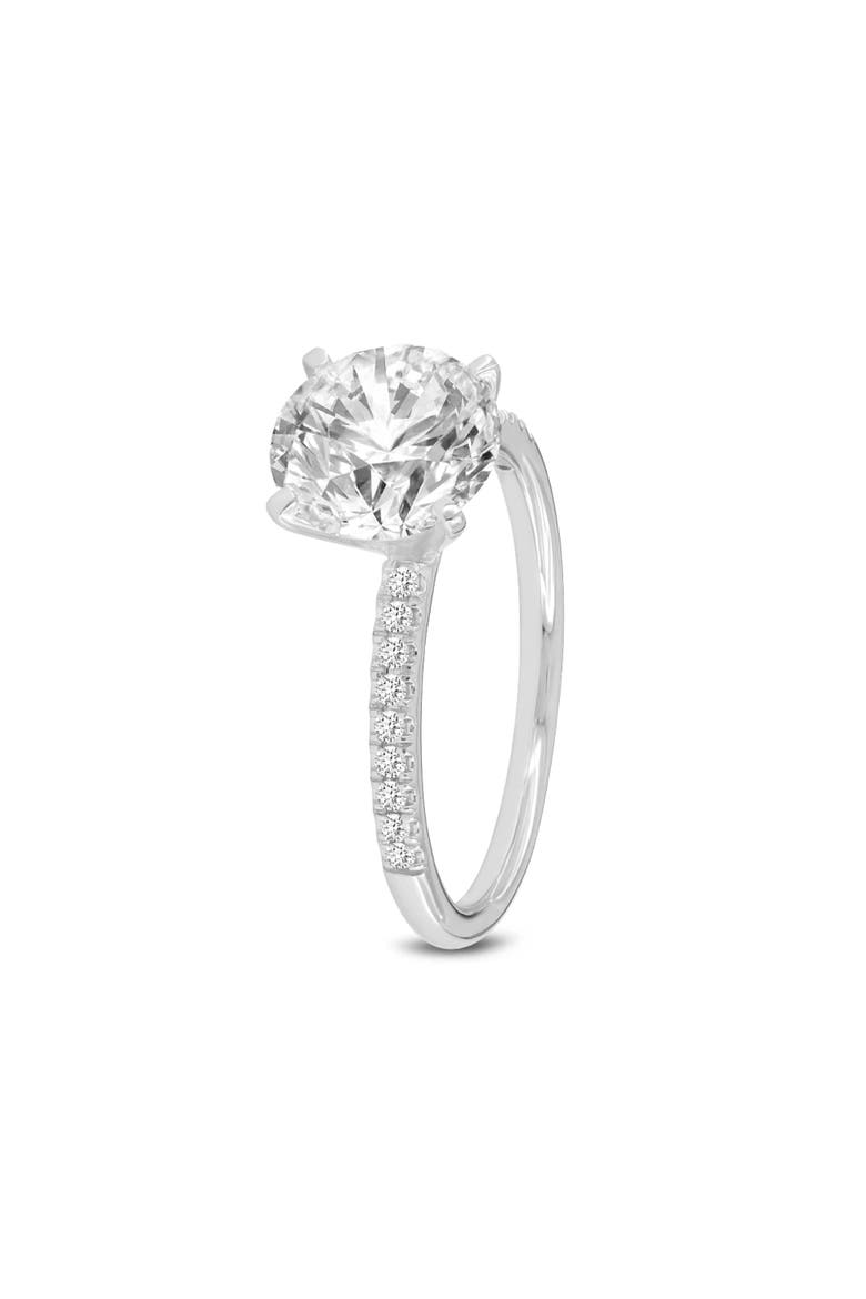 Mila 14K White Gold Round Cut Lab Grown Diamond Classic Engagement Ring - 2.6 Ct, Alternate, color, 14K White Gold