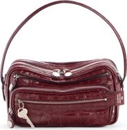 Acne Studios Camero Party Croc Embossed Leather Shoulder Bag
