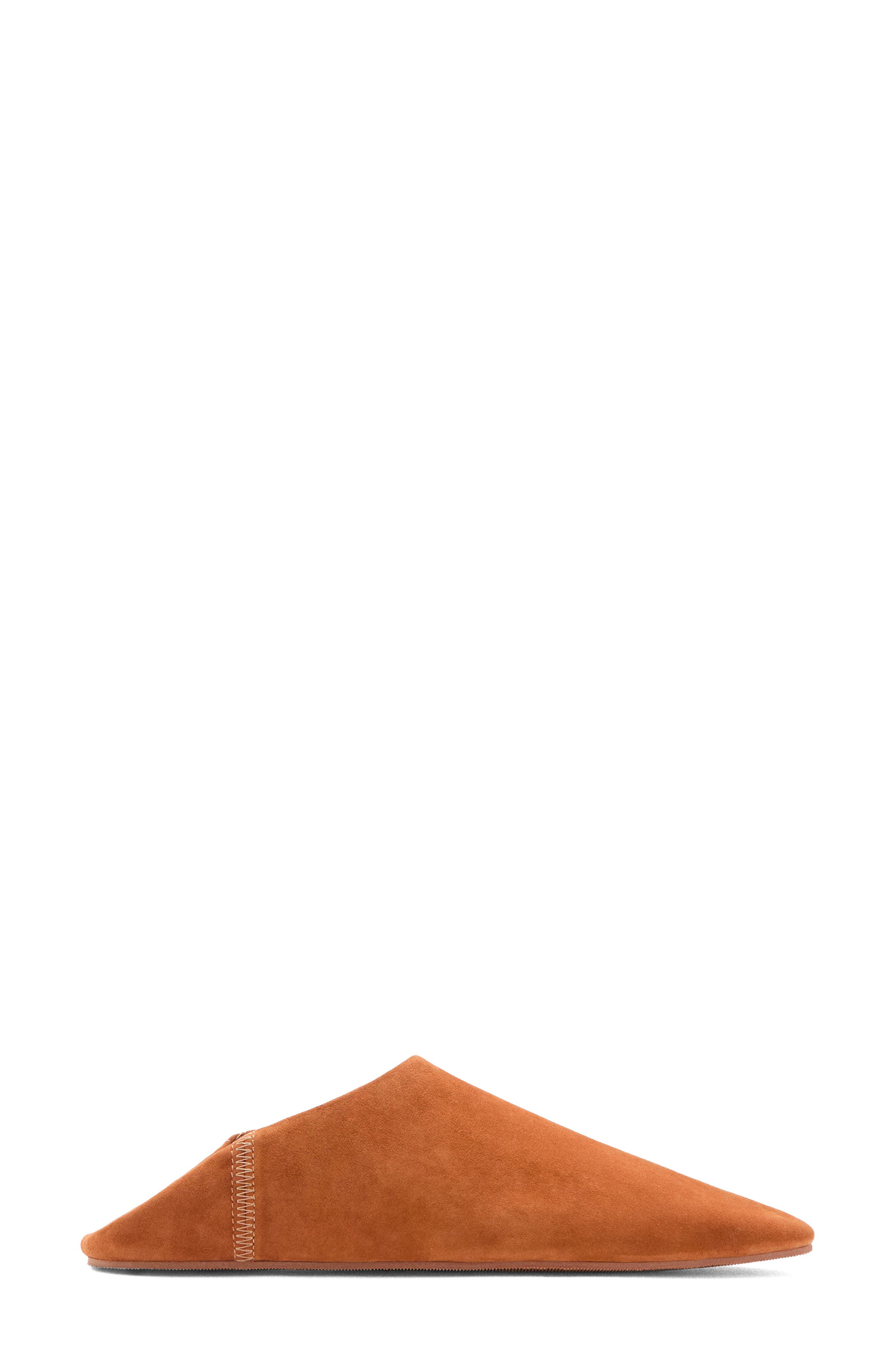 MANGO Leather Collapsible Heel Shoe, Alternate, color, Orange