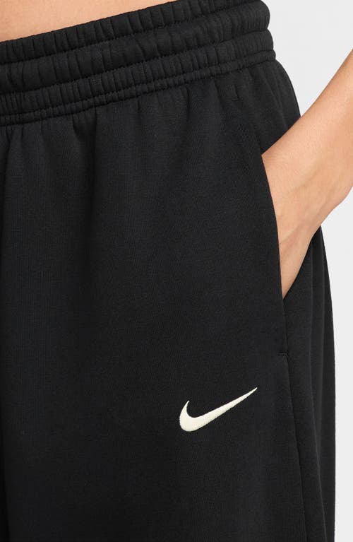 Nike Sportswear Phoenix Oversize Tapered Fleece Sweatpants In Black/sail
