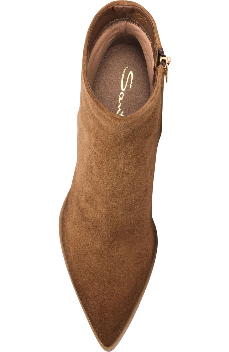 Santoni Women's suede ankle boot, Alternate, color, Brown
