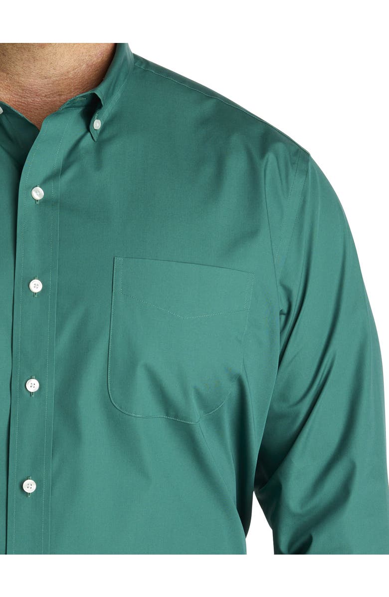 Oak Hill by DXL Big & Tall  Solid Tech Sport Shirt, Alternate, color, Bayberry