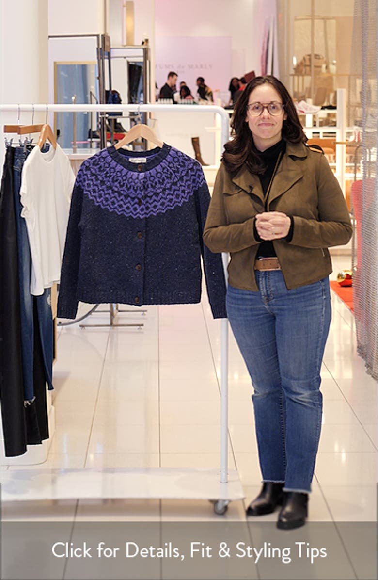 Port Kinnis Fair Isle Merino Wool Blend Cardigan, sales video thumbnail