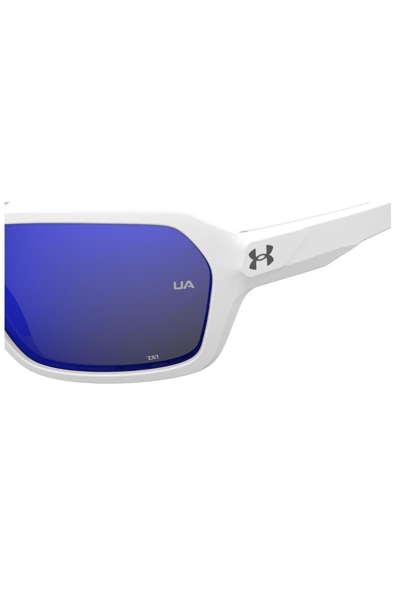64mm Gradient Polarized Rectangular Sunglasses, Alternate, color, MATT WHITE