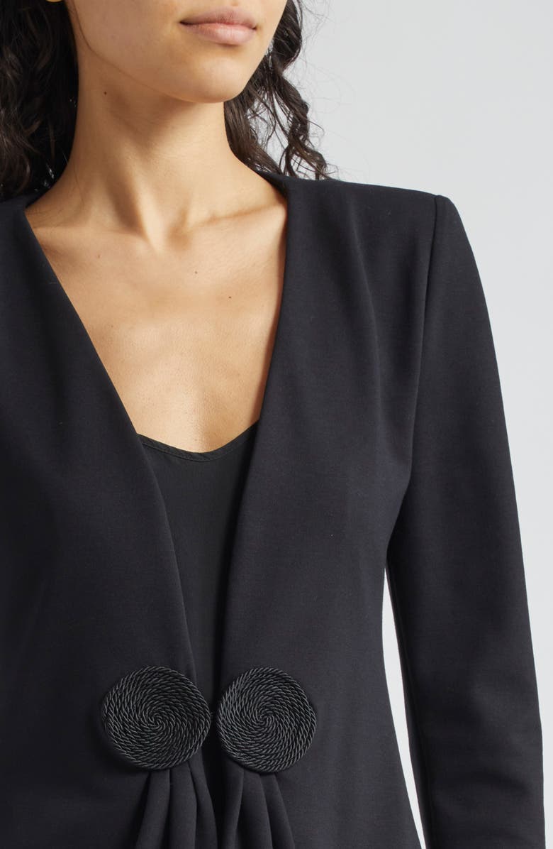 Emporio Armani Shaped V-Neck Jersey Jacket, Alternate, color, Solid Black