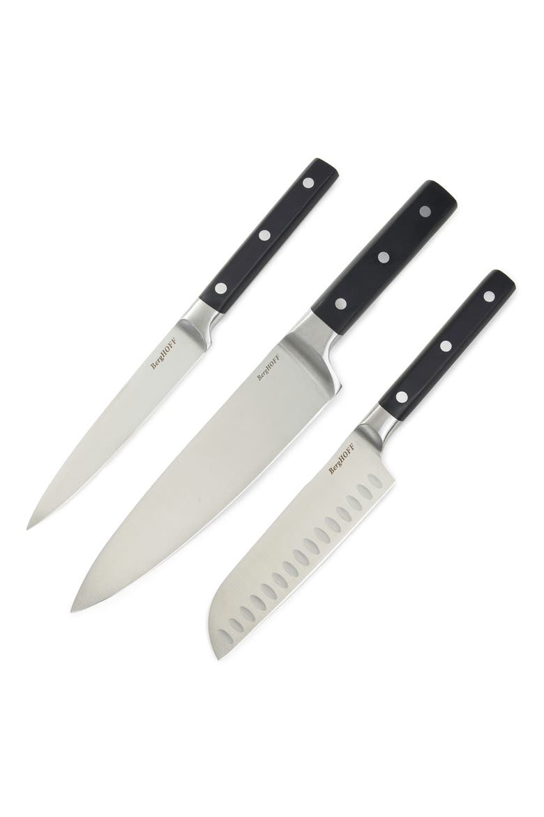 Dina Genie 3-Piece Knife Set, Main, color, BLACK/ SILVER