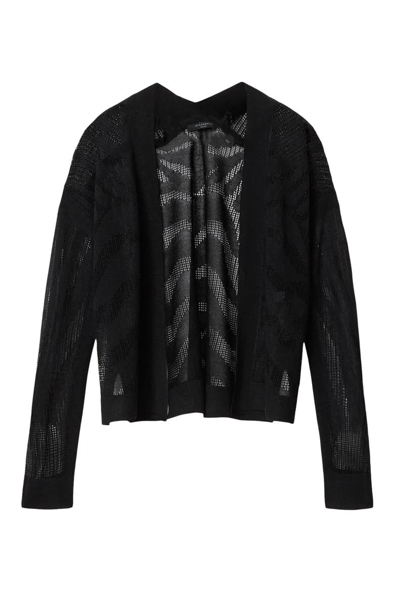 Misha Crop Cardigan, Alternate, color, BLACK