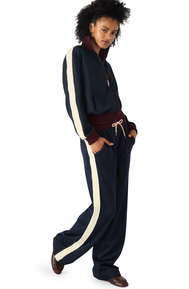 Steve Madden Daisy Colorblock Track Jacket, Alternate, color, Midnight