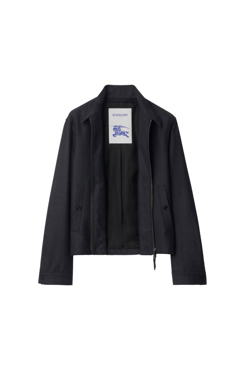 Burberry Wool Harrington Jacket, Alternate, color, Brisk Grey