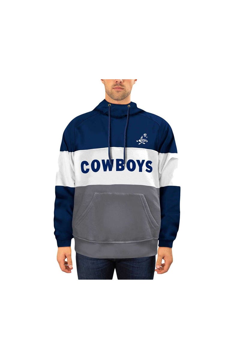 New Era Men's New Era Navy/White Dallas Cowboys Big & Tall Retro Joe Pullover Hoodie, Main, color, Navy