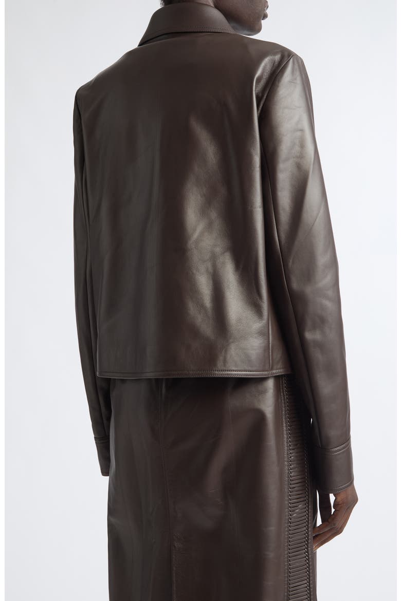 Boxy Lambskin Leather Jacket, Alternate, color, EXPRESSO/ ESPRESSO