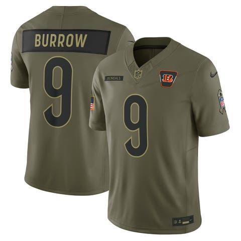 Men's Nike Joe Burrow Olive Cincinnati Bengals 2025 Salute to Service Limited Jersey