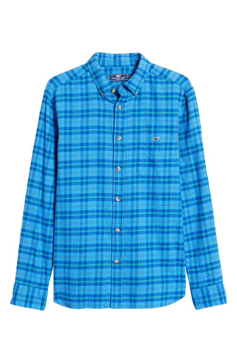 vineyard vines Plaid Classic Fit Stretch Flannel Button-Down Shirt, Alternate, color,