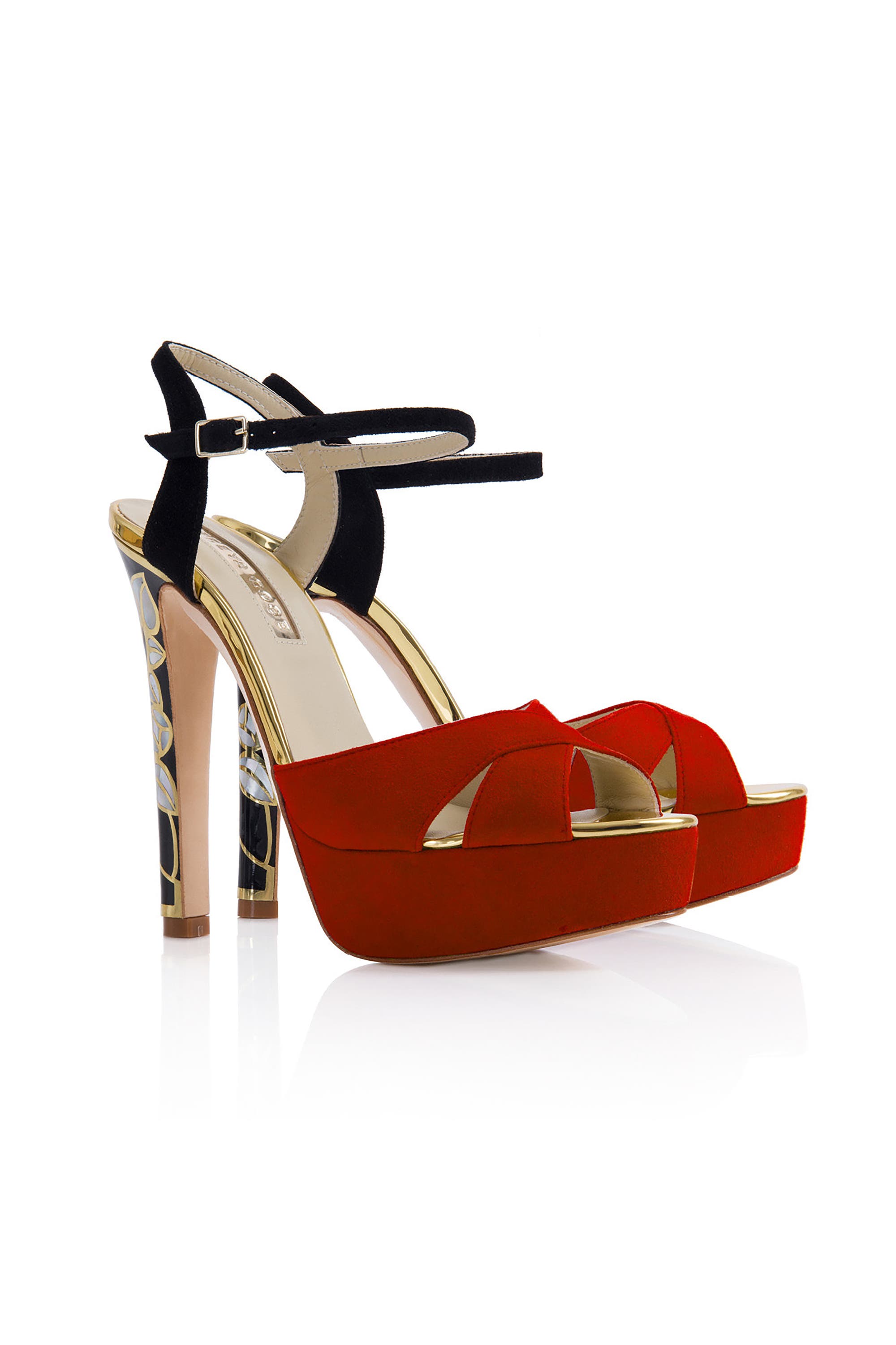 Freya Rose Rose in Bloom Rouge Ankle Strap Pearl Heel Sandal, Alternate, color, Red