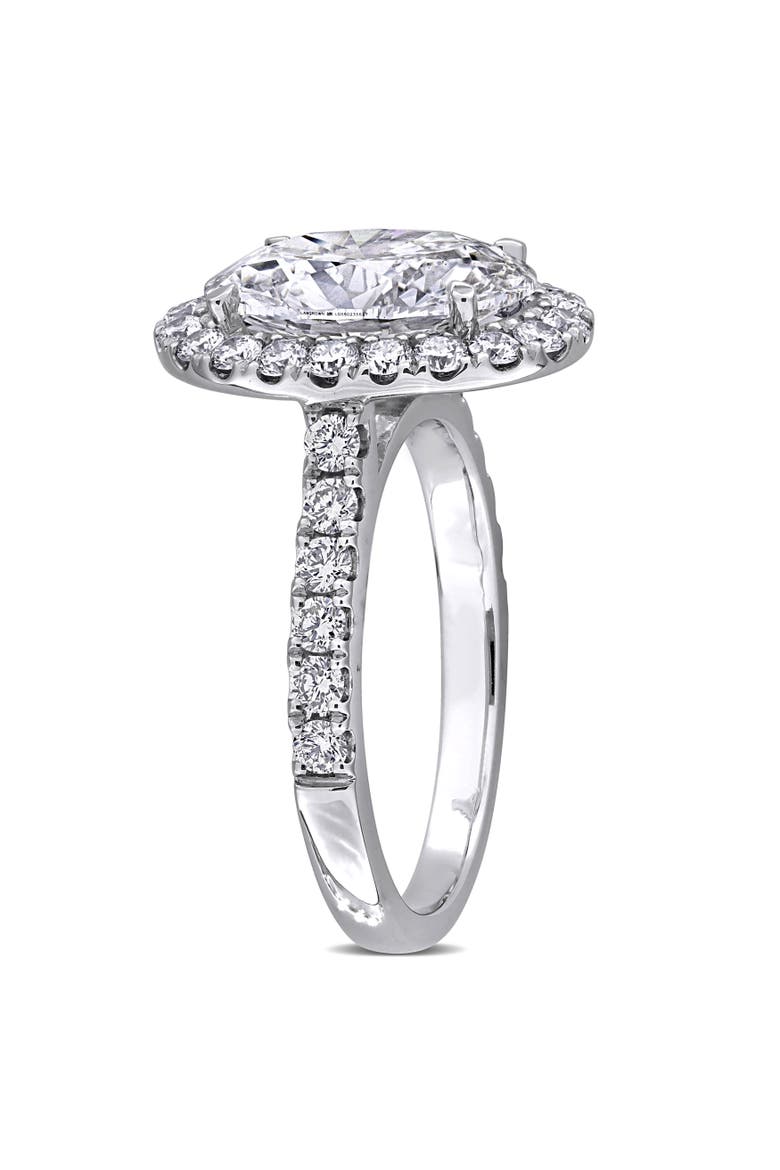 3-7/8 CTW Lab-Grown Diamond Oval Halo Ring 14k, Alternate, color, White Gold