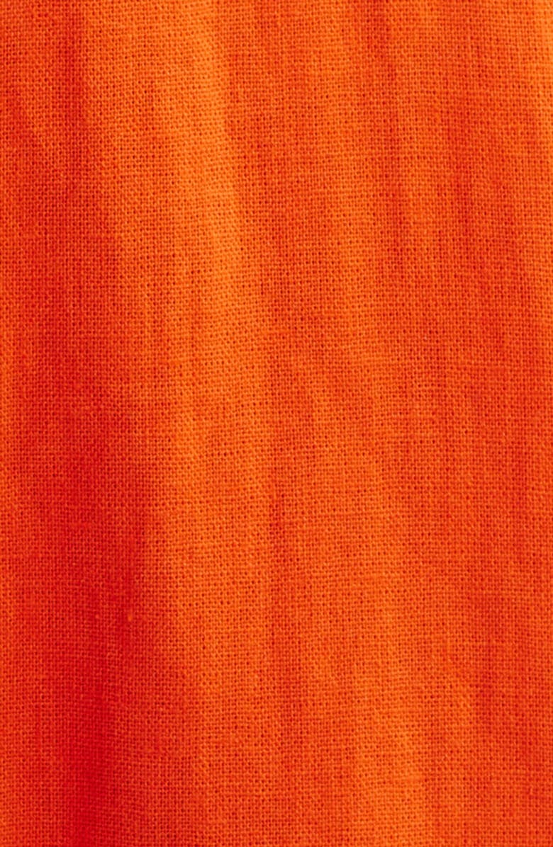 Anne Klein Belted Linen Blend Shirtdress, Alternate, color, Carrot