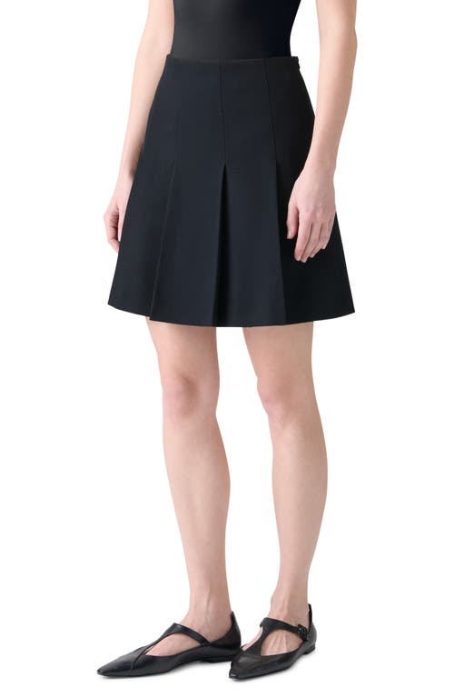 Akris Punto Pleated Virgin Wool Twill Miniskirt
